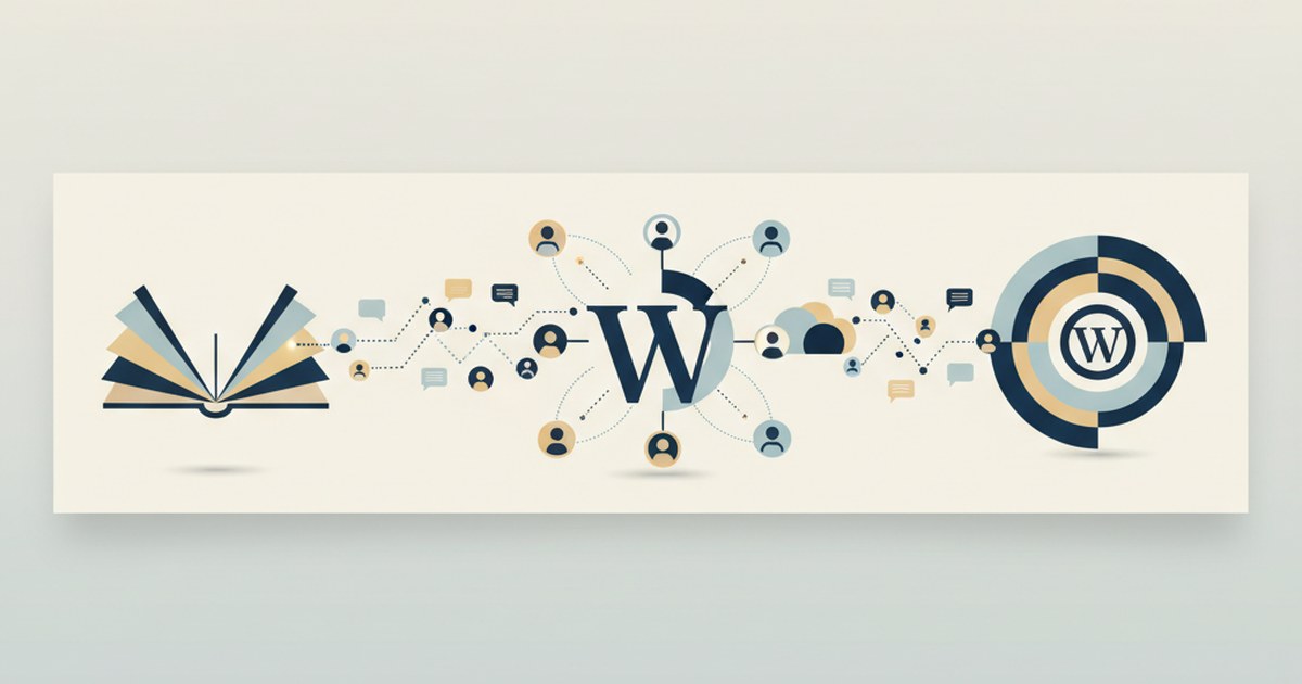 Editorial illustration supporting the article on community plugin wordpress.